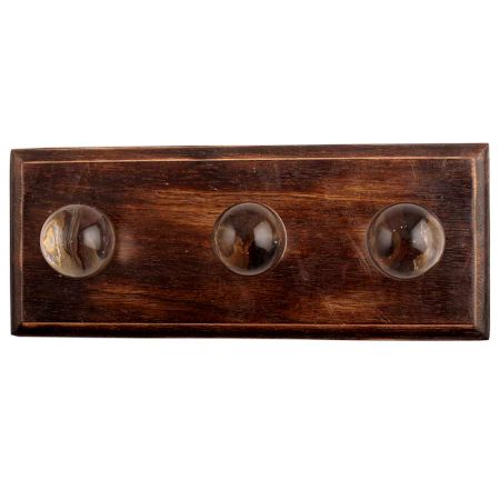 Clear Round Glass Wooden Hook